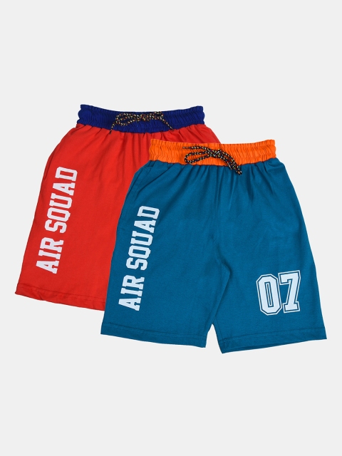 

Fabshio Boys Blue Printed High-Rise Sports Shorts