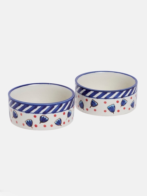

The Wishing Chair Blue & Red Printed Stoneware Glossy Bowls Set Of 2