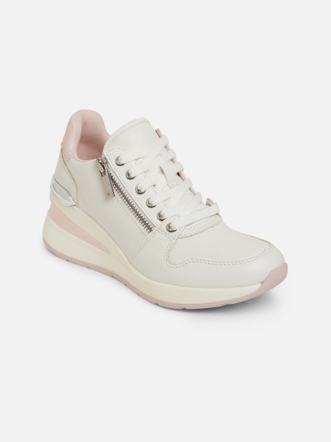 

ALDO Women Pink Textured Sneakers