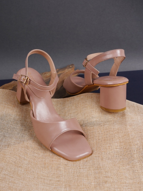 

Rubeezz Peach-Coloured Party Block Sandals