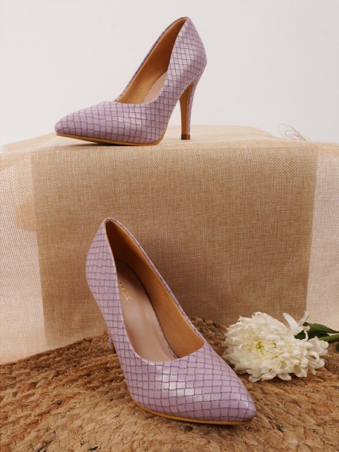 

Rubeezz Purple Printed Party Stiletto Pumps