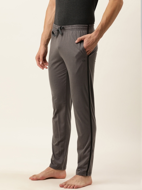 

Sweet Dreams Men Grey & Black Side Stripes Mid Rise Casual Lounge Pants