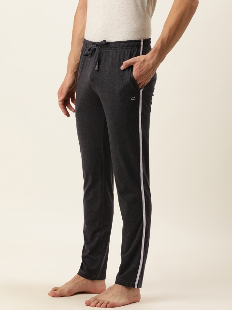 

Sweet Dreams Men Charcoal Side Stripes Mid Rise Casual Lounge Pants