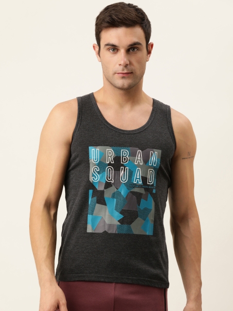 

Sweet Dreams Mens Charcoal Grey & Blue Printed Lounge T-shirt