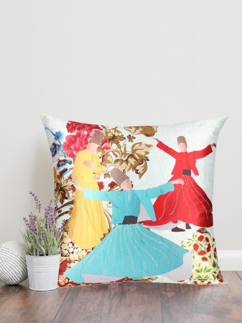 

Sivya Multicoloured Mughal 2.o Abstract Square Cushion Cover, Multi