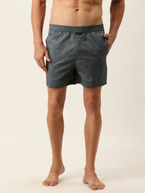 

Sweet Dreams Men Charcoal Grey & Black Printed Pure Cotton Boxers