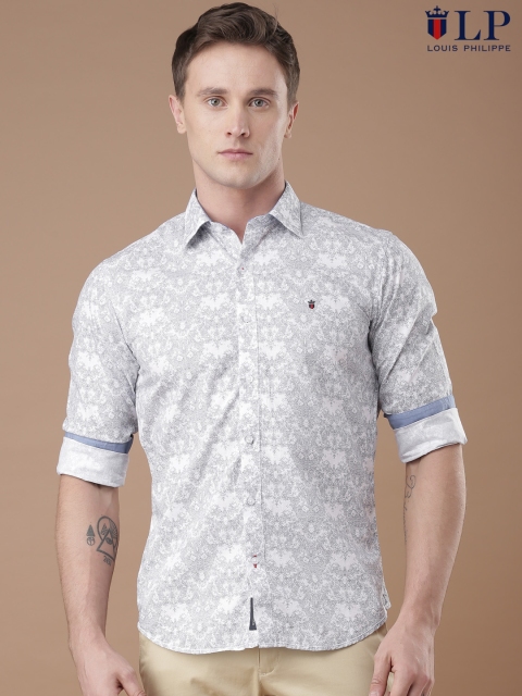 

Louis Philippe Sport Men White Union Slim Fit Printed Casual Shirt