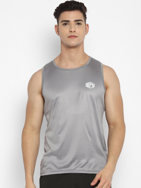 

HPS Sports Men Grey Solid Innerwear Gym Vests