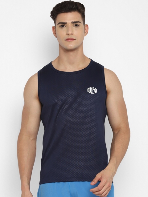 

HPS Sports Men Navy Blue Solid Innerwear Gym Vest