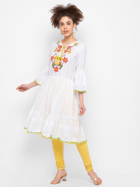 

ZOLA White Floral Midi Dress
