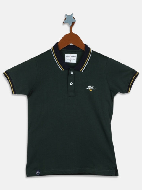 

Monte Carlo Boys Olive Green Polo Collar T-shirt