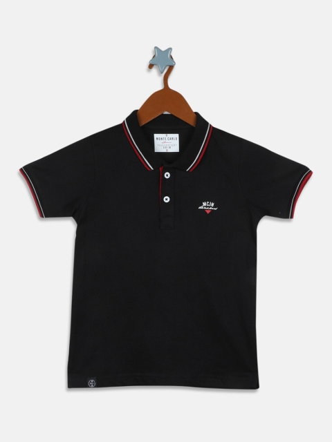 

Monte Carlo Boys Black Polo Collar T-shirt