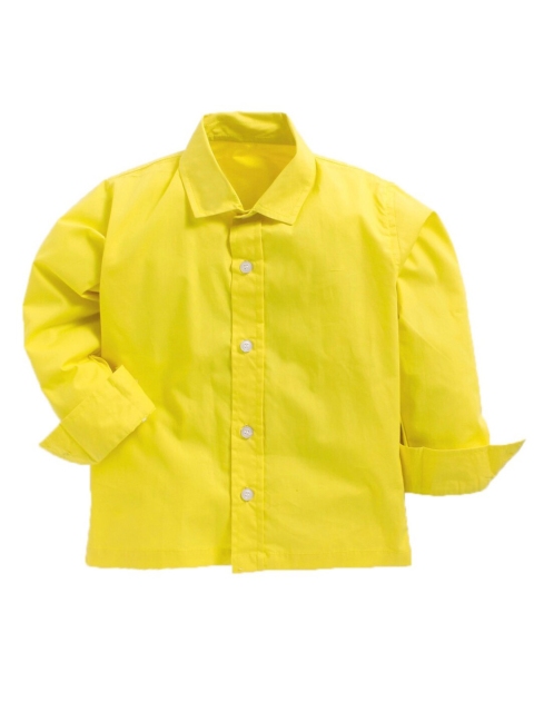 

YK Boys Yellow Solid Classic Cotton Casual Shirt