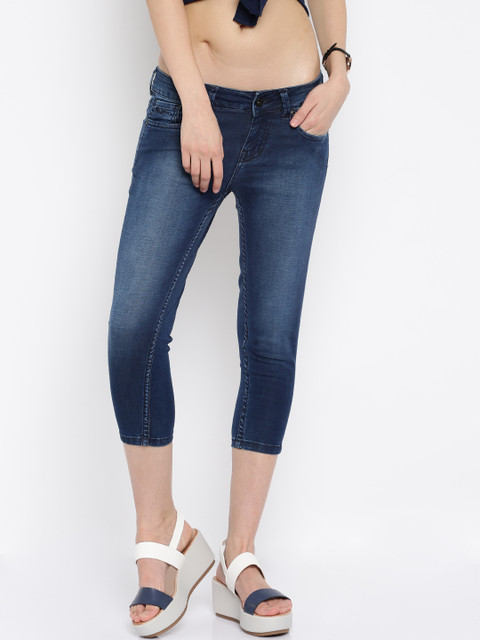 

Pepe Jeans Women Blue Jegging Fit Cropped Stretchable Jeans