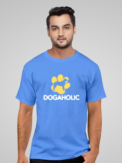 

Pootlu Men Blue Typography Printed Applique T-shirt