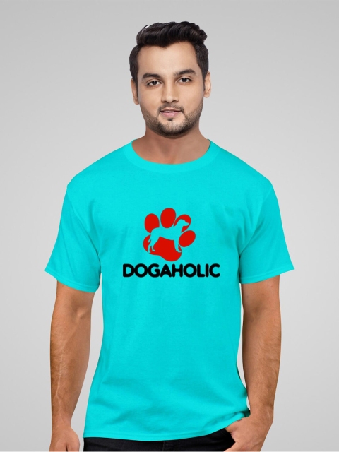 

Pootlu Men Blue Typography Printed Applique T-shirt
