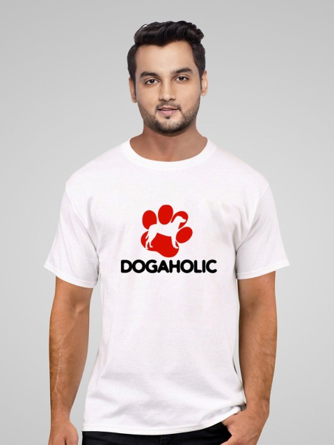 

Pootlu Men White Typography Printed Applique T-shirt