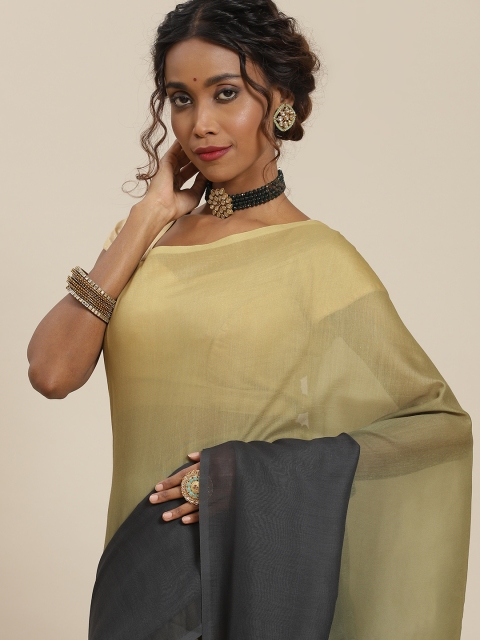 

LABEL AARNA Olive Green & Teal Green Ombre Silk Blend Saree