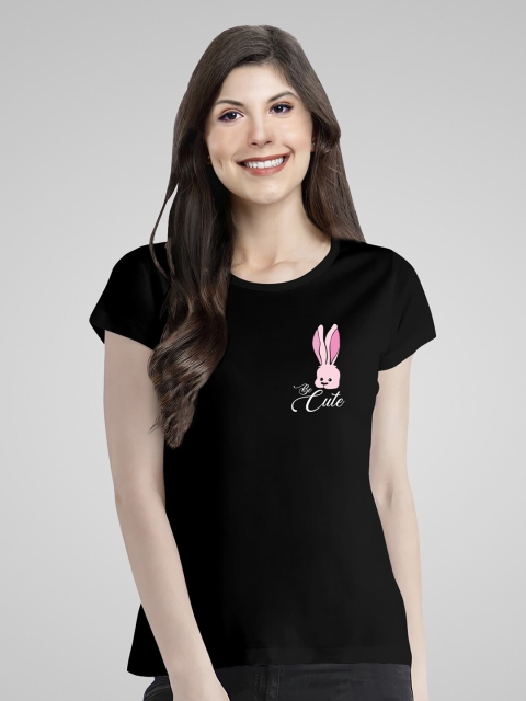 

Pootlu Women Black Extended Sleeves T-shirt