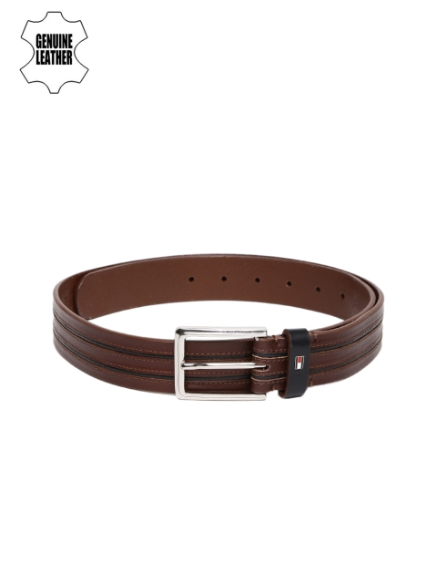 

Tommy Hilfiger Men Brown & Navy Striped Genuine Leather Belt