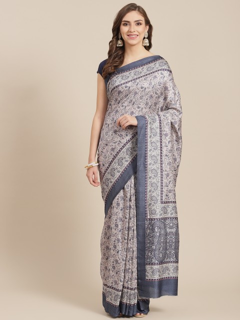 

LABEL AARNA Violet & Beige Ethnic Motifs Polyester Pashmina Saree