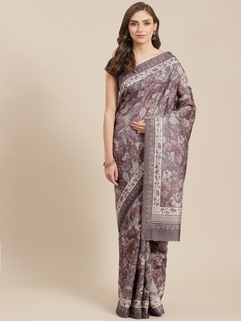 

LABEL AARNA Beige Ethnic Motifs Poly Silk Saree
