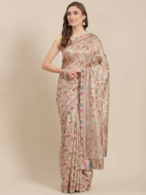 

LABEL AARNA Beige Ethnic Motifs Polyester Pashmina Saree