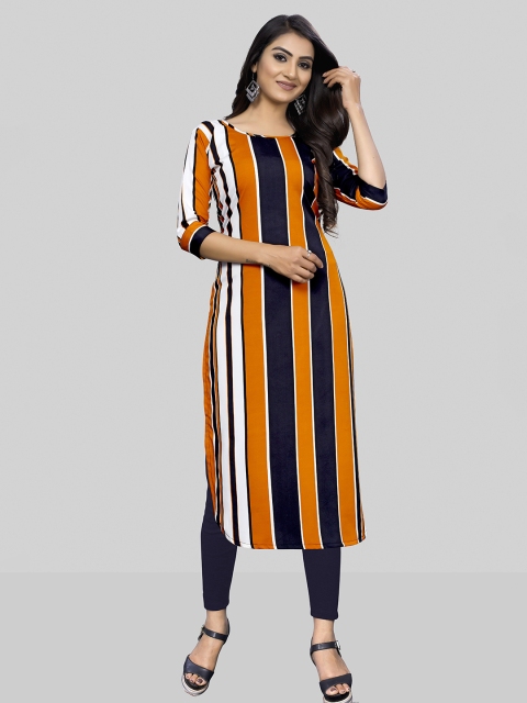 

MODLI 20 FASHION Women Yellow & Yellow Striped Kurta