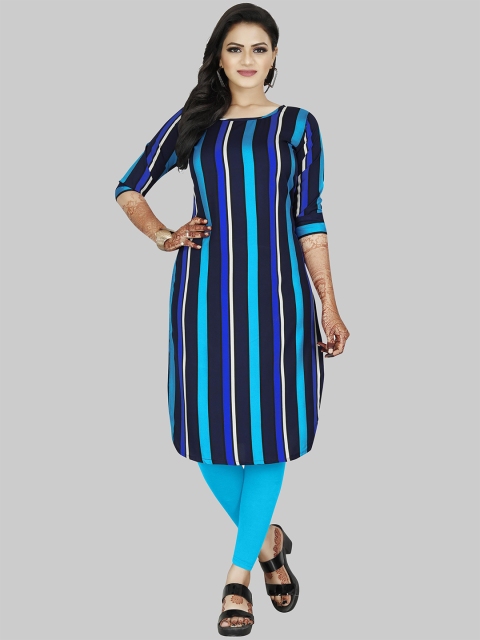 

MODLI 20 FASHION Women Blue & Violet Striped Kurta