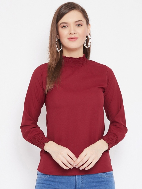 

Purple Feather Maroon Crepe Top