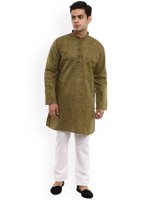 

V-Mart Men Green Pure Cotton Kurta with Pyjamas