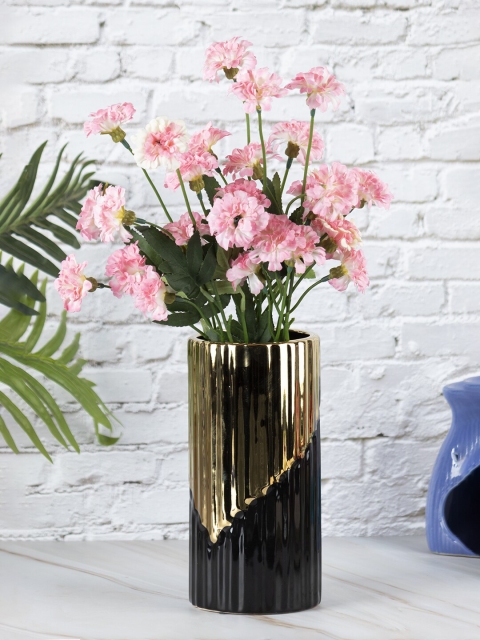 

MARKET99 Gold-Toned & Black Colorblocked Ceramic Vase
