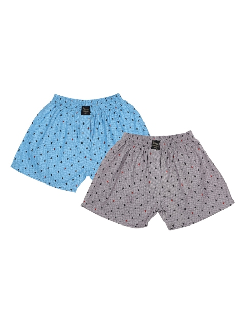 

CREMLIN CLOTHING Boys Pack Of 2 Printed Pure Cotton Boxers, Grey