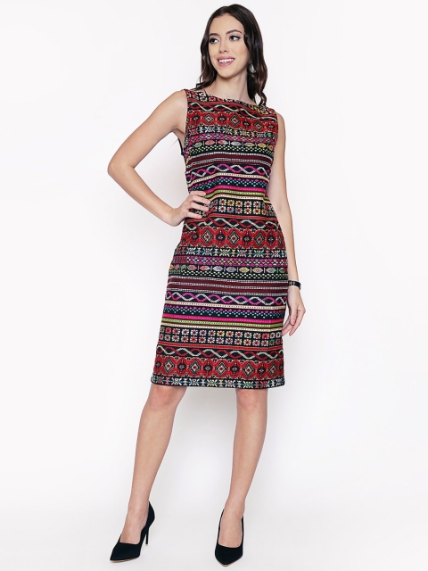 

250 DESIGNS Multicoloured Tribal Sheath Dress, Multi