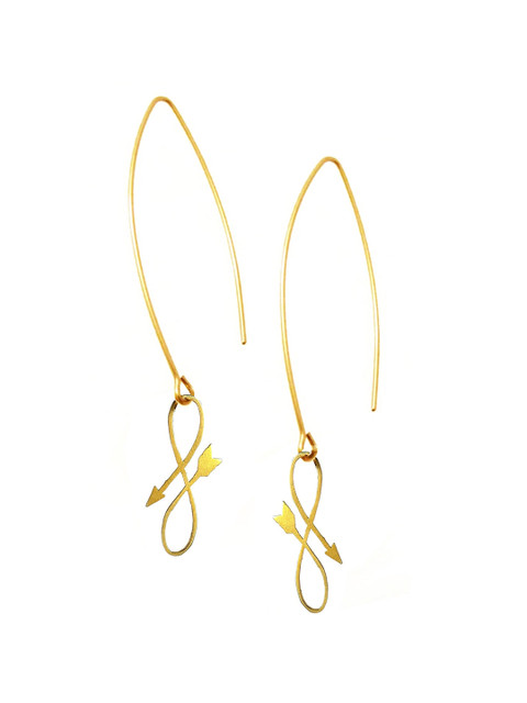 

Goldnera Gold-Toned Contemporary Drop Earrings