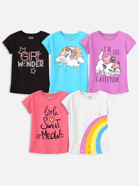 

Trampoline Girls Multicoloured 5 Printed Applique T-shirt, Multi