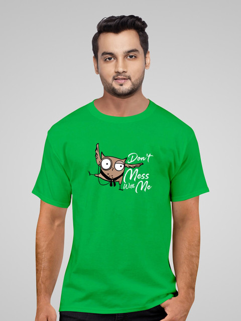 

Pootlu Men Green Printed T-shirt