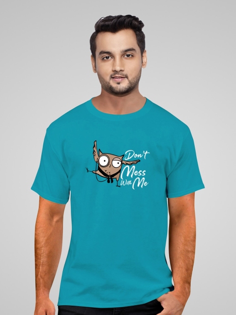

Pootlu Men Turquoise Blue Printed T-shirt