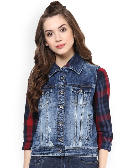 

Xpose Blue Washed Sleeveless Denim Jacket