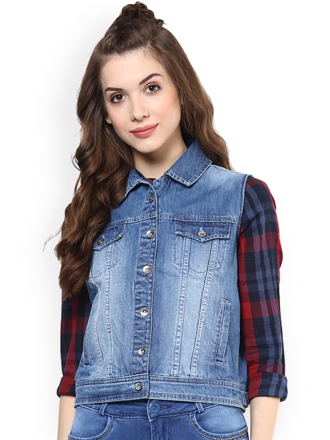

Xpose Blue Washed Sleeveless Denim Jacket
