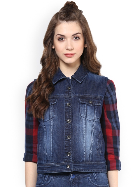 

Xpose Blue Washed Sleeveless Denim Jacket