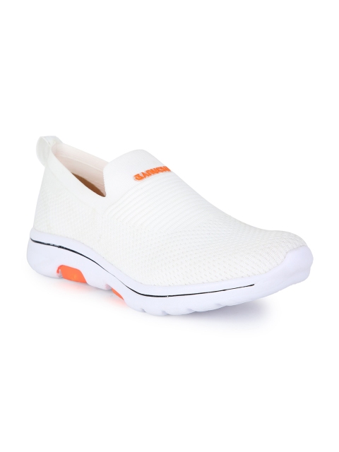 

Ganuchi Men White Woven Design Slip-On Sneakers