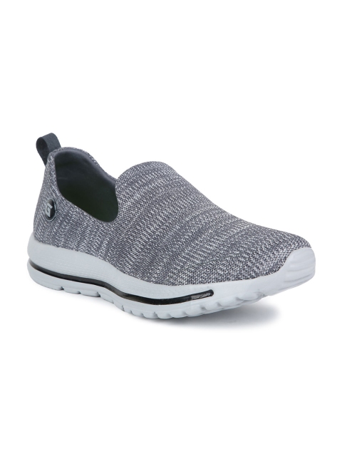

Ganuchi Men Grey Woven Design Slip-On Sneakers