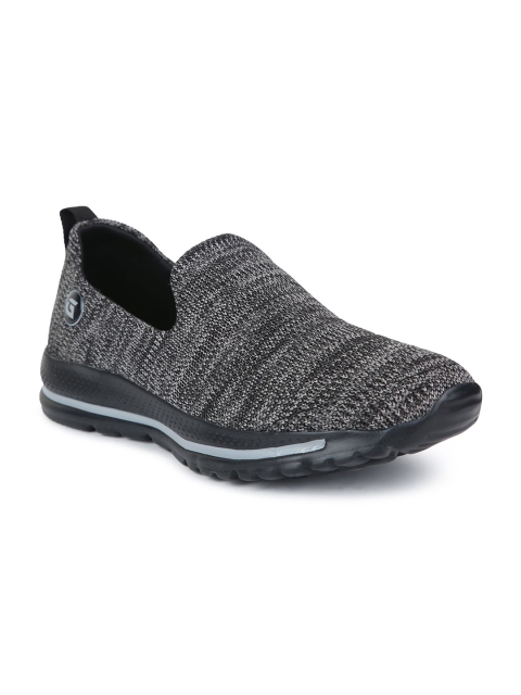 

Ganuchi Men Black Woven Design Slip-On Sneakers