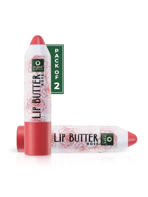 

Organic Harvest Set of 2 Butter Enriched Rose Lip with Vitamin E - 8 g, Na