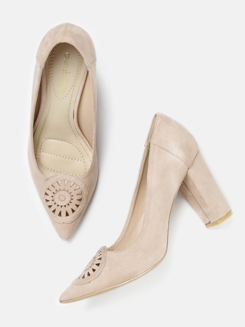 

DressBerry Women Beige Laser Cut Pumps