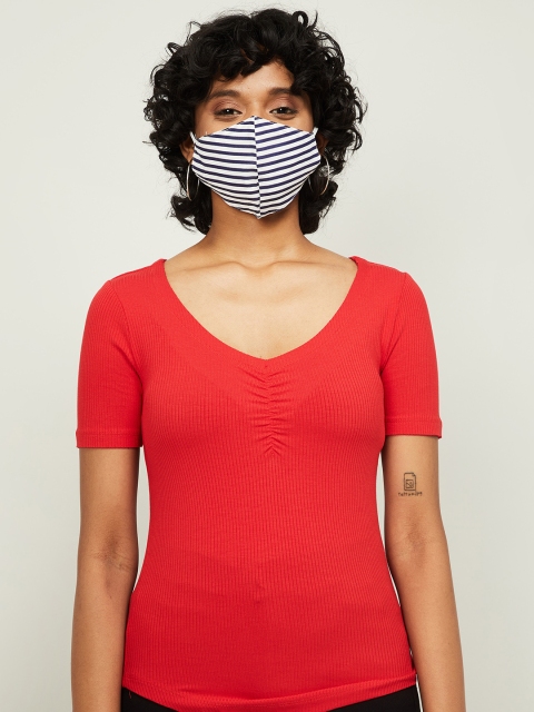 

Ginger by Lifestyle Adults White & Blue Cotton Masks