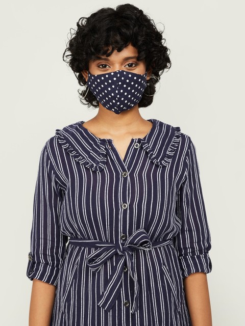 

Ginger by Lifestyle Women Navy Blue & White Cotton Reusable Outdoor Masks