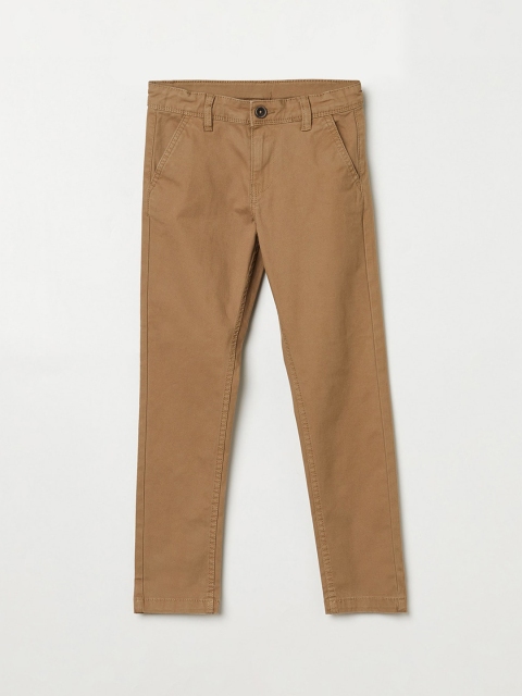 

Fame Forever by Lifestyle Boys Khaki Solid Slim Fit Cotton Trousers