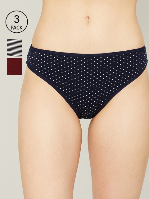 

Ginger by Lifestyle Women Pack of 3 Printed Cotton Hipster Briefs 1000010405316, Maroon